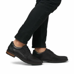 Rieker Herren Schnürschuhe glanzschwarz