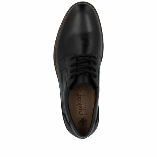 Rieker Herren Schnürschuhe glanzschwarz