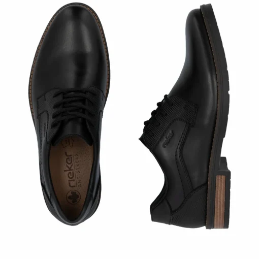 Rieker Herren Schnürschuhe glanzschwarz