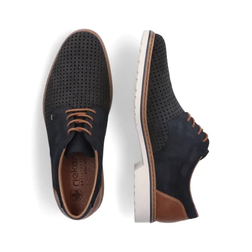 Rieker Herren Schnürschuhe stahlblau