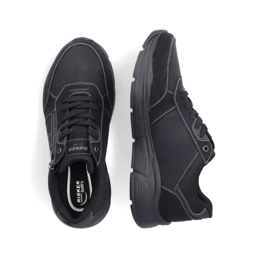 Rieker Herren Schnürschuhe asphaltschwarz