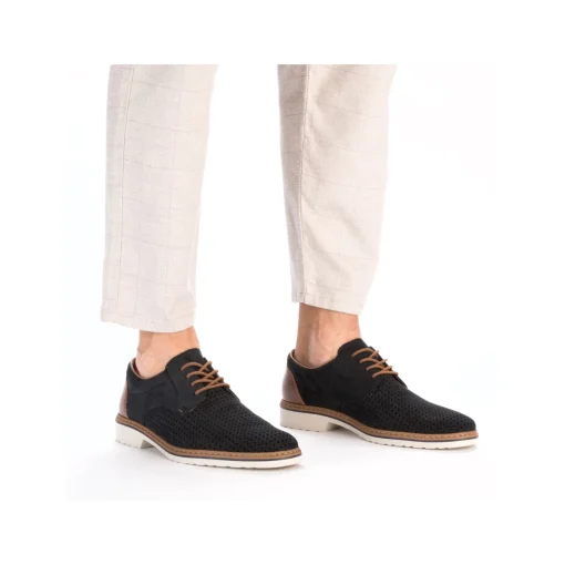 Rieker Herren Schnürschuhe stahlblau