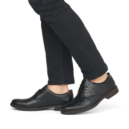 Rieker Herren Schnürschuhe mitternachtsschwarz