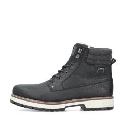Rieker Herren Schnürstiefel mitternachtsschwarz