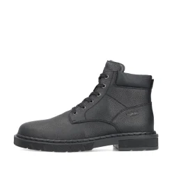 Rieker Herren Schnürstiefel mattschwarz