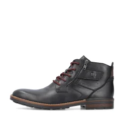 Rieker Herren Schnürstiefel glanzschwarz