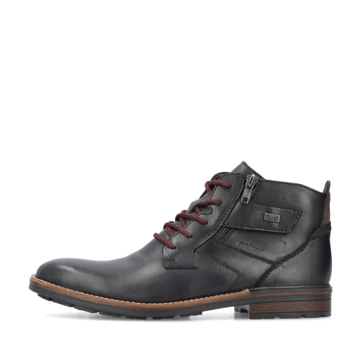 Rieker Herren Schnürstiefel glanzschwarz