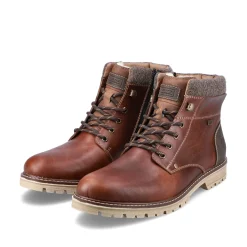 Rieker Herren Schnürstiefel kastanienbraun