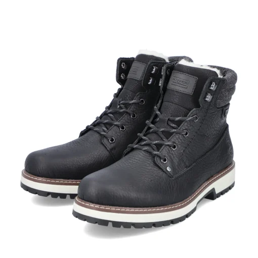 Rieker Herren Schnürstiefel mitternachtsschwarz