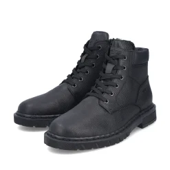 Rieker Herren Schnürstiefel mattschwarz