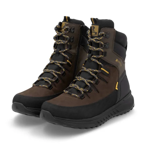 Rieker Herren Schnürstiefel holzbraun-schwarz