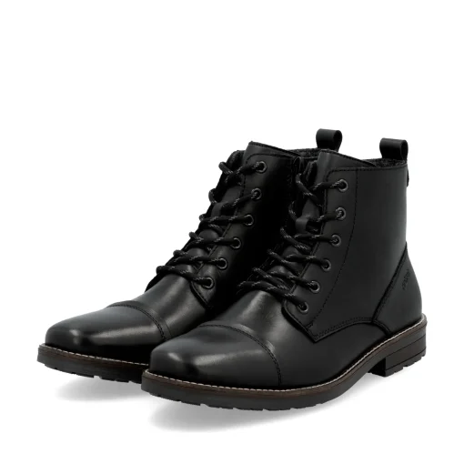 Rieker Herren Schnürstiefel graphitschwarz