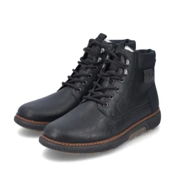 Rieker Herren Schnürstiefel mitternachtsschwarz