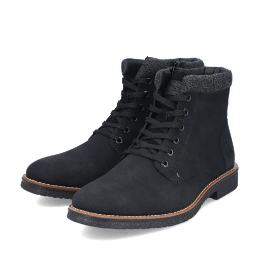 Rieker Herren Schnürstiefel tiefschwarz