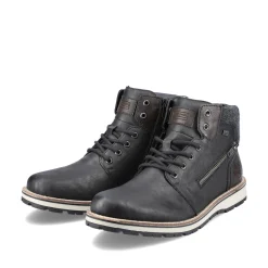 Rieker Herren Schnürstiefel asphaltschwarz