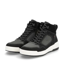 Rieker Herren Schnürstiefel carbonschwarz-grau