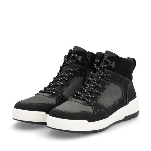 Rieker Herren Schnürstiefel carbonschwarz-grau
