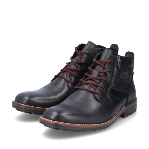 Rieker Herren Schnürstiefel glanzschwarz