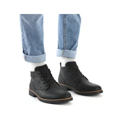 Rieker Herren Schnürstiefel graphitschwarz