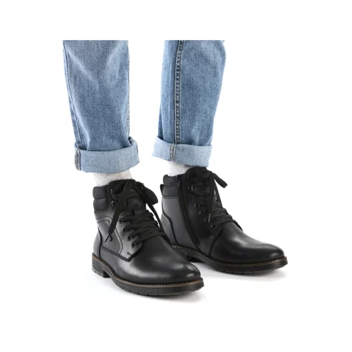 Rieker Herren Schnürstiefel urbanschwarz