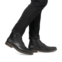 Rieker Herren Schnürstiefel graphitschwarz