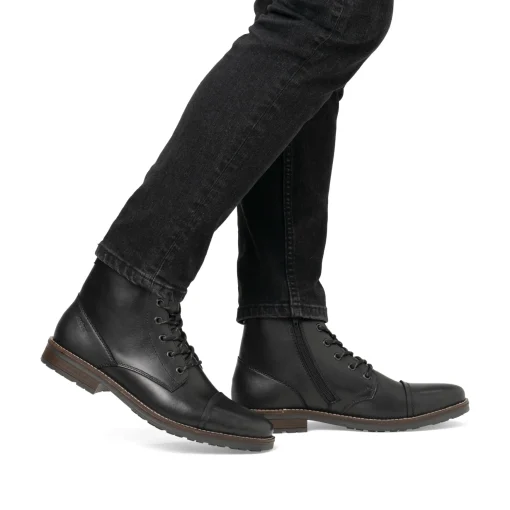 Rieker Herren Schnürstiefel graphitschwarz