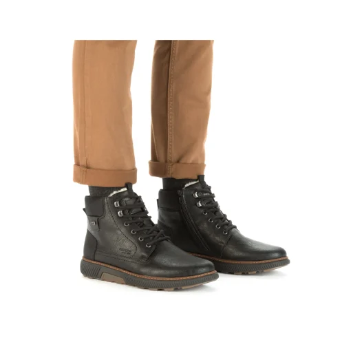 Rieker Herren Schnürstiefel mitternachtsschwarz