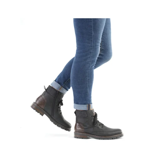 Rieker Herren Schnürstiefel urbanschwarz
