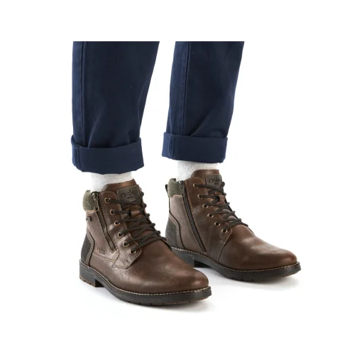 Rieker Herren Schnürstiefel holzbraun