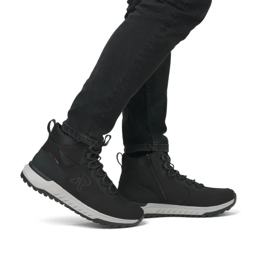 Rieker Herren Schnürstiefel graphitschwarz