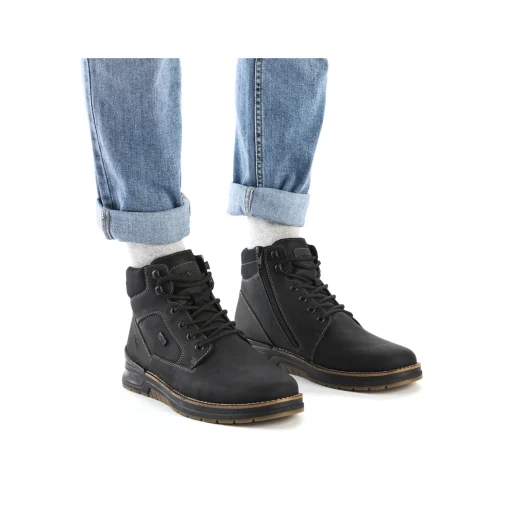 Rieker Herren Schnürstiefel urbanschwarz