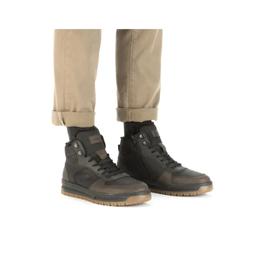 Rieker Herren Schnürstiefel asphaltschwarz