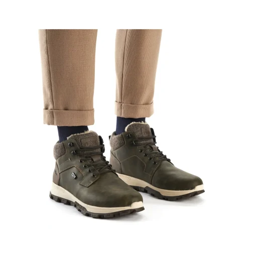 Rieker Herren Schnürstiefel schilfgrün