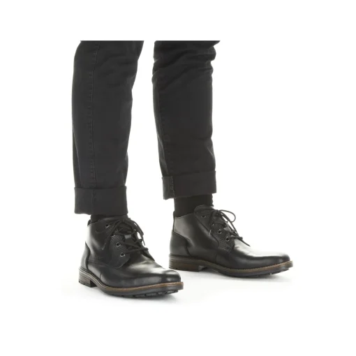 Rieker Herren Schnürstiefel nachtschwarz