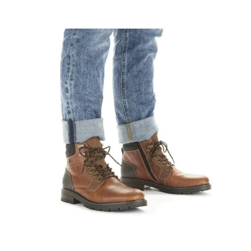 Rieker Herren Schnürstiefel fuchsbraun