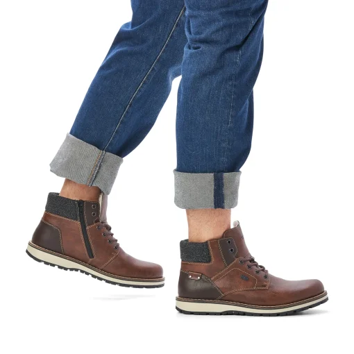 Rieker Herren Schnürstiefel kastanienbraun