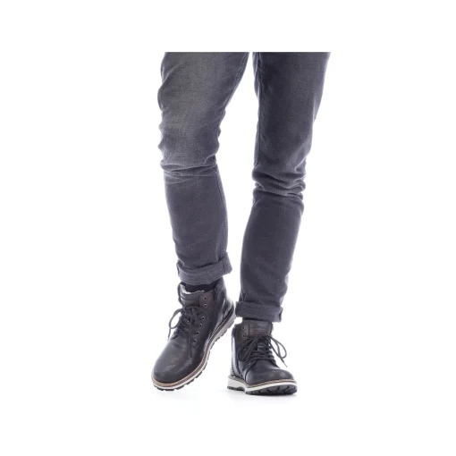 Rieker Herren Schnürstiefel asphaltschwarz