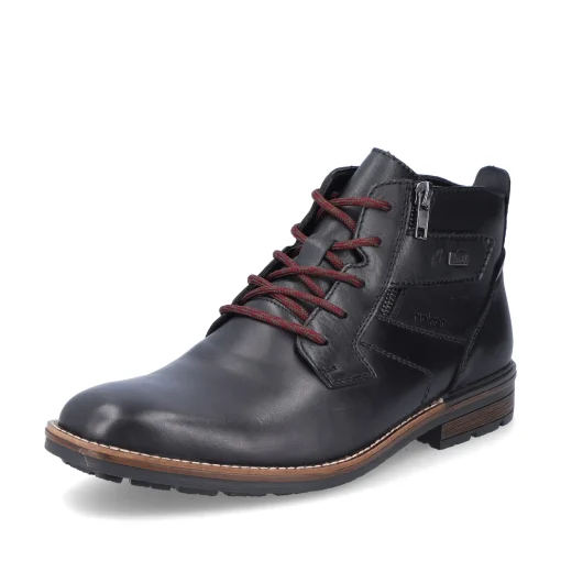 Rieker Herren Schnürstiefel glanzschwarz