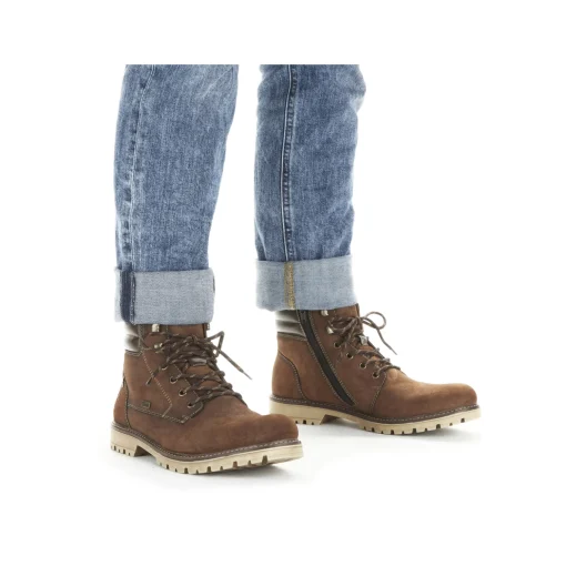Rieker Herren Schnürstiefel kastanienbraun