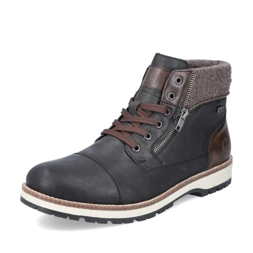 Rieker Herren Schnürstiefel nachtschwarz