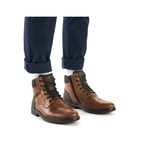 Rieker Herren Schnürstiefel kastanienbraun