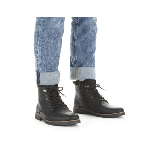 Rieker Herren Schnürstiefel graphitschwarz
