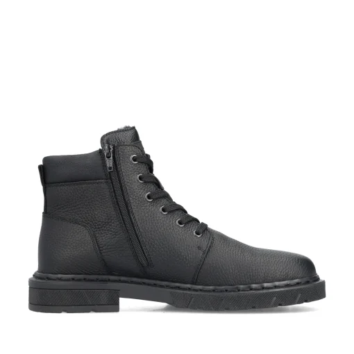 Rieker Herren Schnürstiefel mattschwarz
