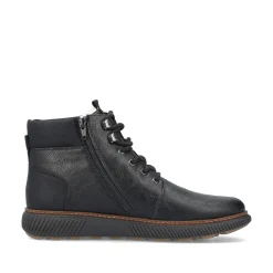 Rieker Herren Schnürstiefel mitternachtsschwarz