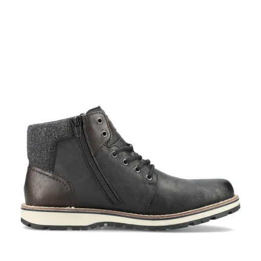 Rieker Herren Schnürstiefel asphaltschwarz