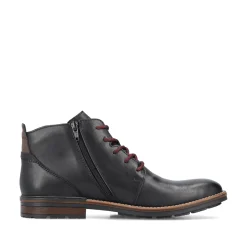 Rieker Herren Schnürstiefel glanzschwarz