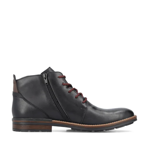 Rieker Herren Schnürstiefel glanzschwarz