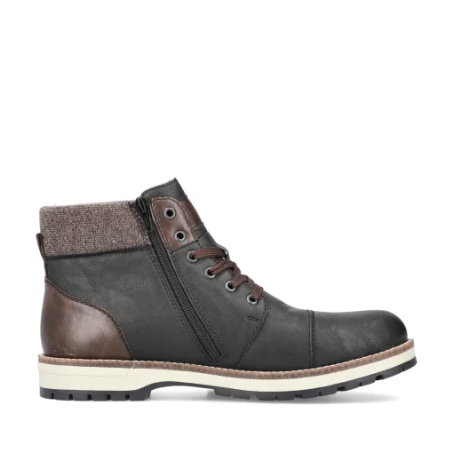 Rieker Herren Schnürstiefel nachtschwarz