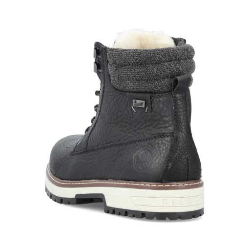 Rieker Herren Schnürstiefel mitternachtsschwarz