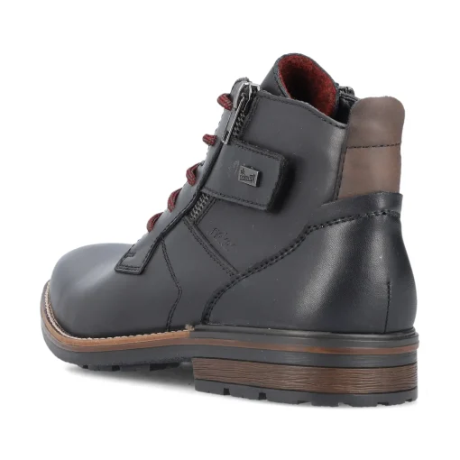 Rieker Herren Schnürstiefel glanzschwarz